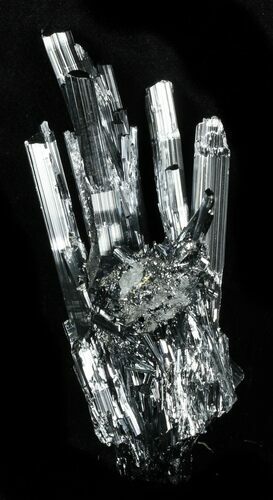Metallic Stibnite Crystal Cluster - China #31564